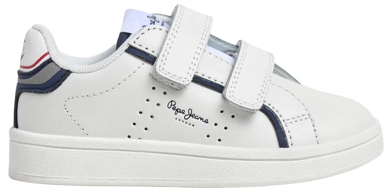 Детские кроссовки для мальчиков с кожаным верхом Player Young Bk Pepe Jeans, Bianco
