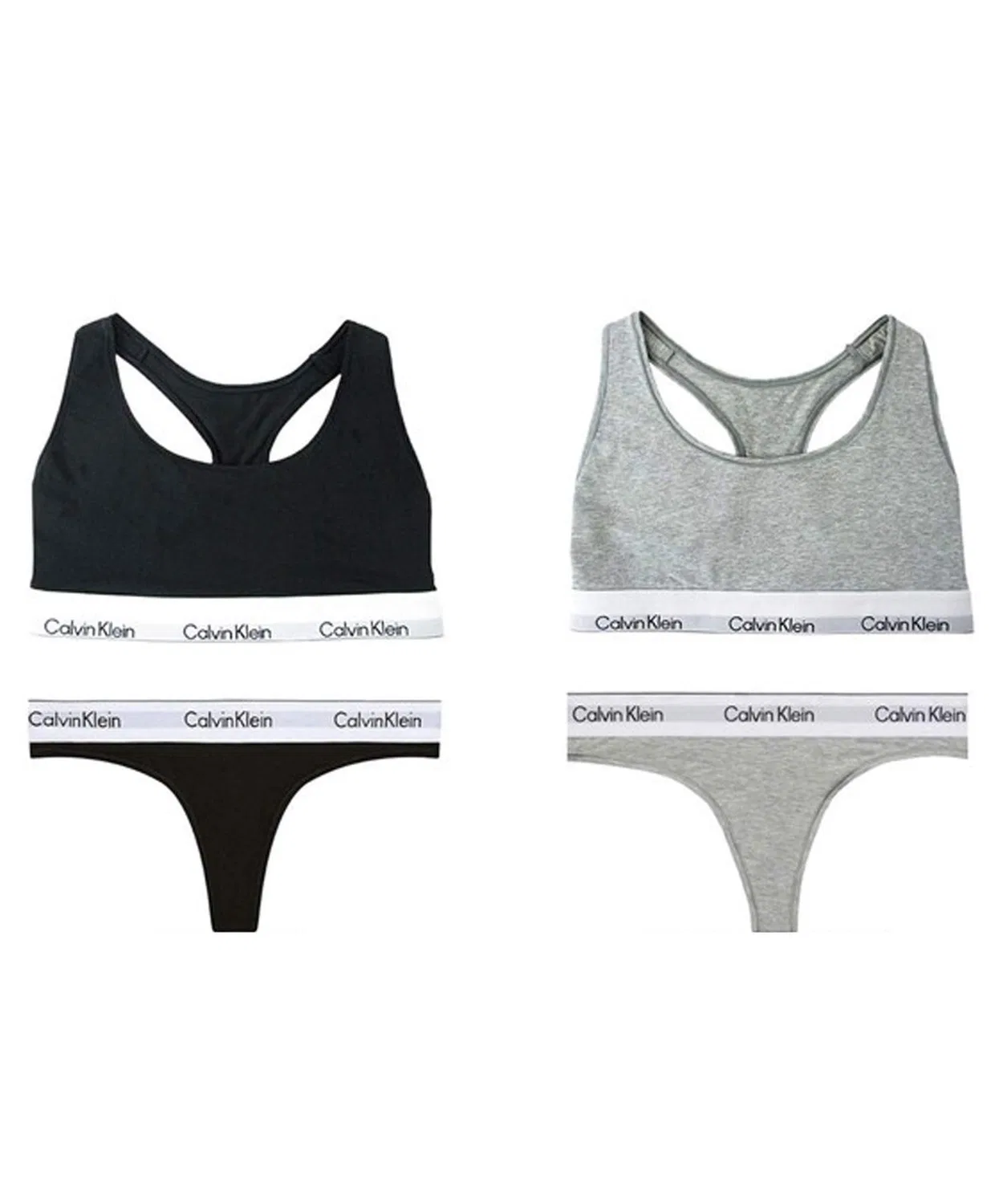 Женский комплект бюстгальтера и трусов-слипов с Т-образной спинкой Calvin Klein, Heather Grey — фото 2