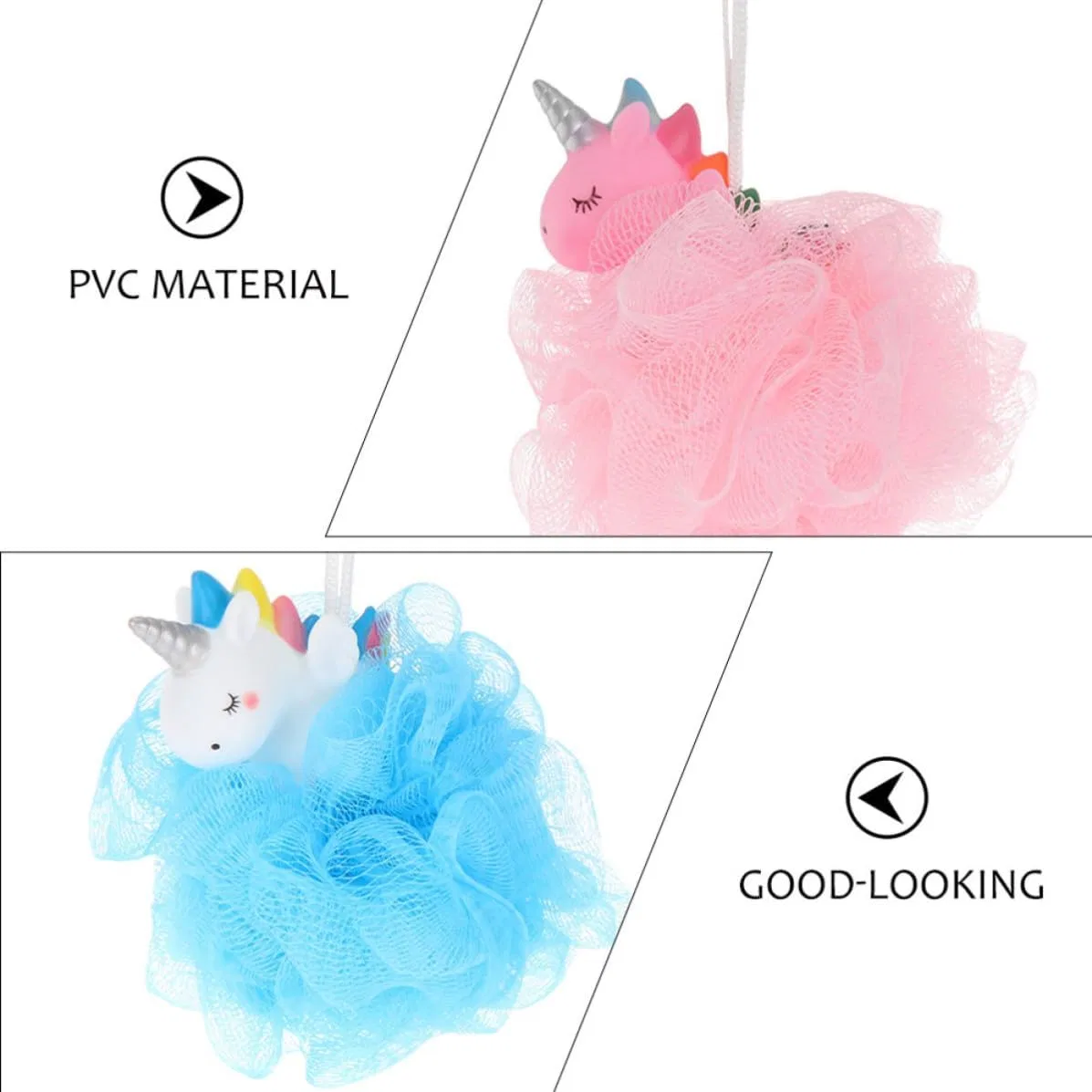 Мочалка для ванны из PE и PVC, DOITOOL, 2 шт, 14x11x9 см, мультиколор — фото 3