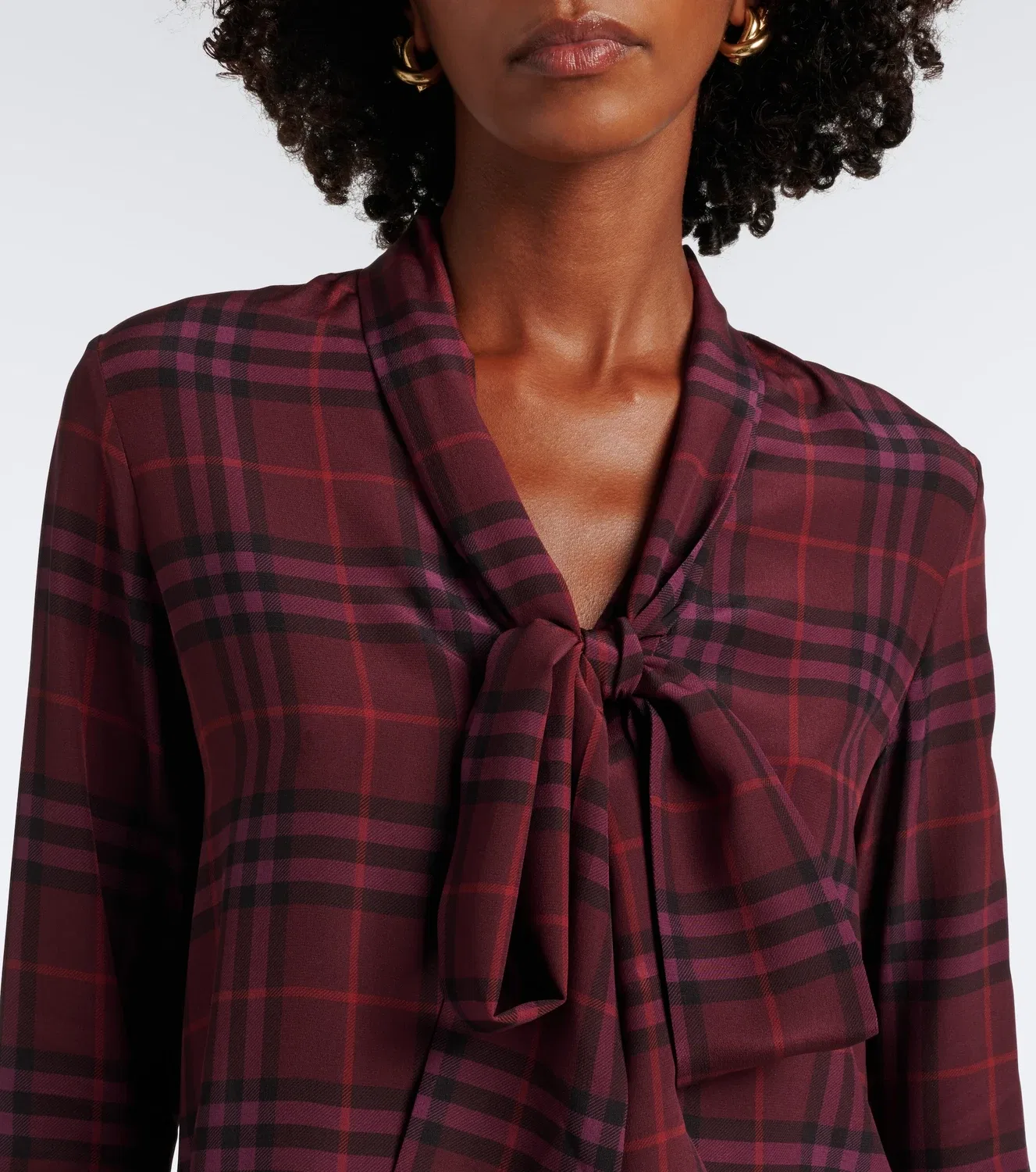 Блузка из шелка с принтом Rhiannon Burberry, фиолетовый — фото 3