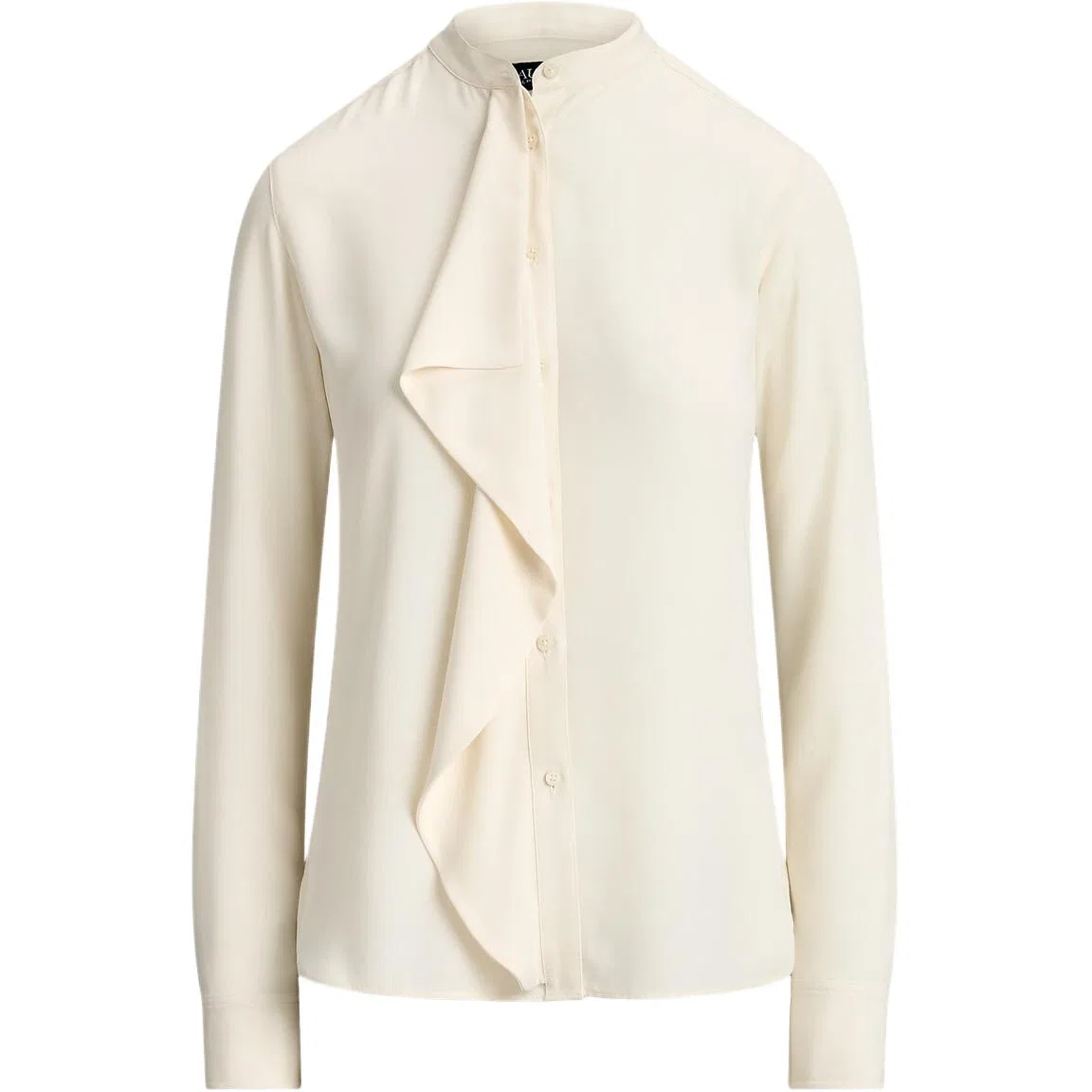 Женская рубашка с воротником-стойкой прямого кроя Mascarpone Cream Polo Ralph Lauren, 101-Mascarpone Cream
