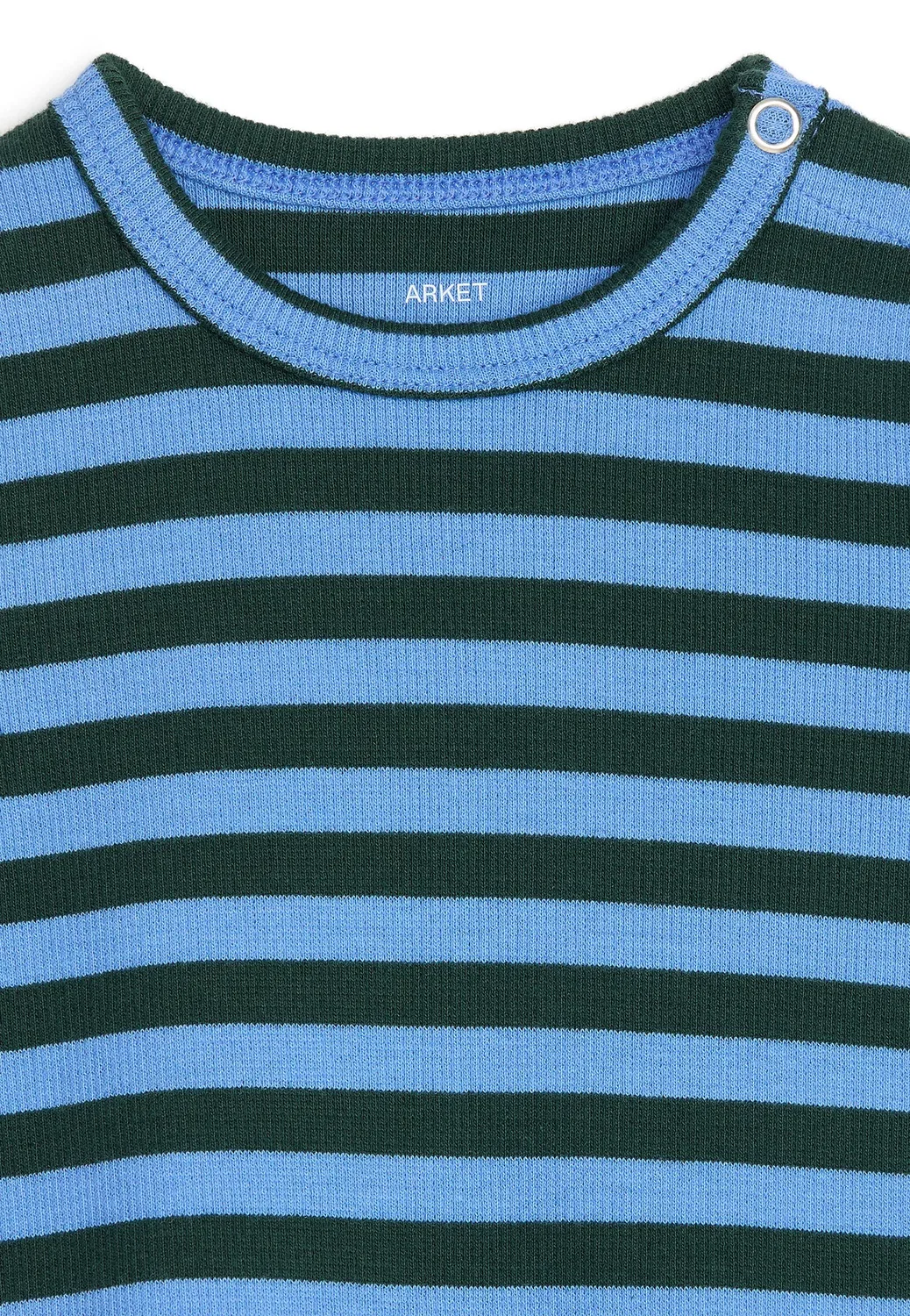 Ребристый боди с длинными рукавами, унисекс - боди Arket, Light Blue Dark Green — фото 3