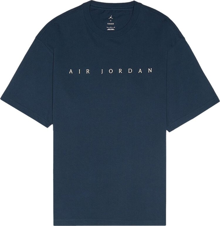

Футболка Air Jordan x Union T-Shirt 'College Navy/Coconut Milk', синий