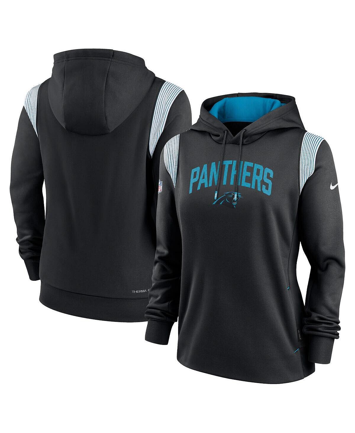 

Женская черная толстовка с капюшоном carolina panthers sideline stack performance pullover Nike, черный