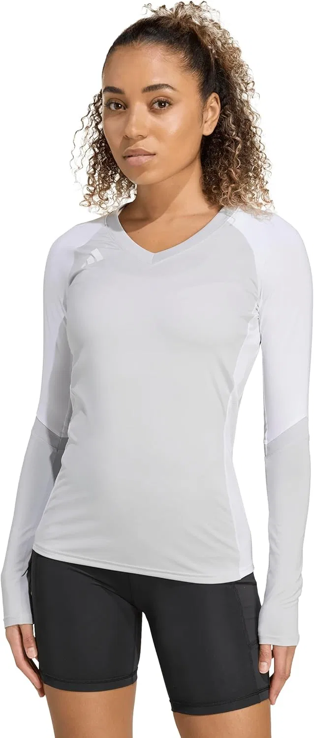 Женская длинная футболка для волейбола adidas, Team Light Grey
