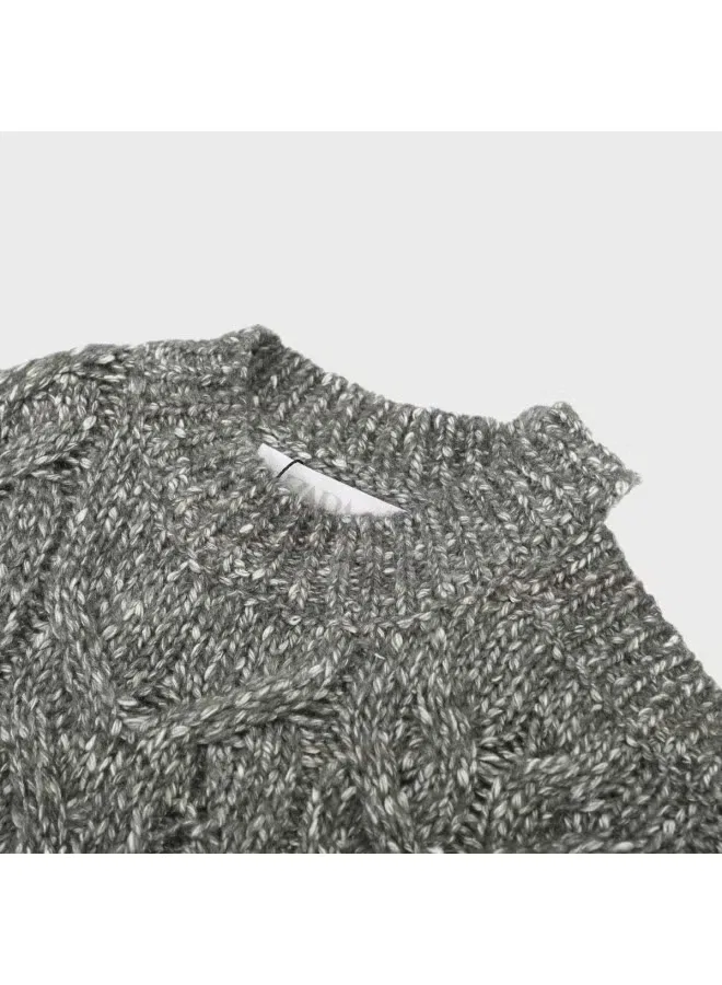 Свитер с цветными блоками Zara, светло-серый — фото 4