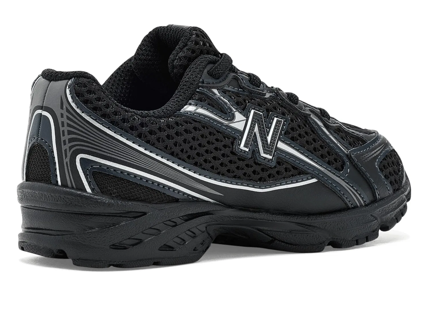 Кроссовки 740 Bungee Lace (для младенцев и малышей) New Balance Kids, Black/Silver Metallic — фото 4