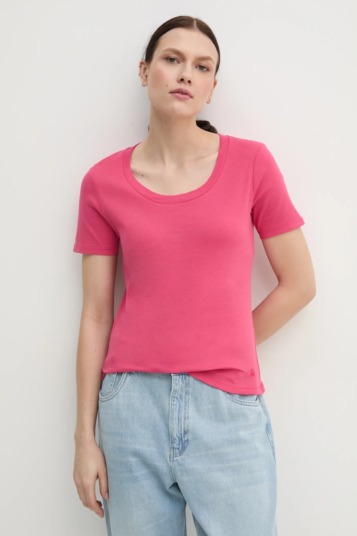 

Футболка из хлопка United Colors Of Benetton, розовый