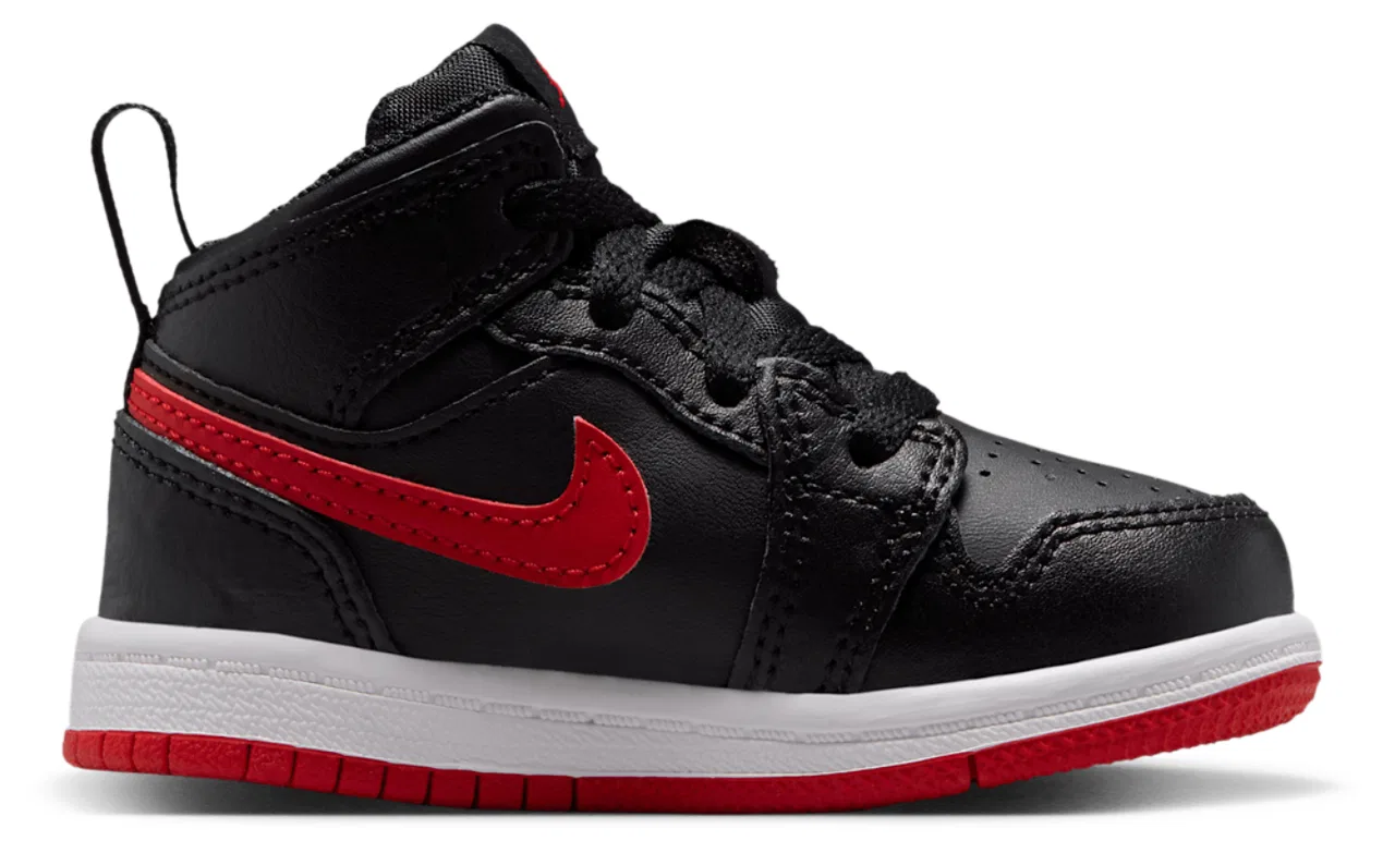 Кроссовки для девочек AJ 1 Mid Jordan, цвет Black/Univ Red/White