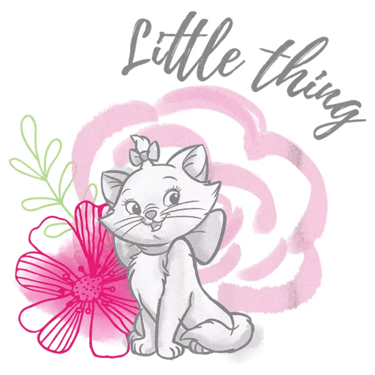 Детская футболка с принтом Boy's Aristocats Marie Little Thing Disney, White — фото 2