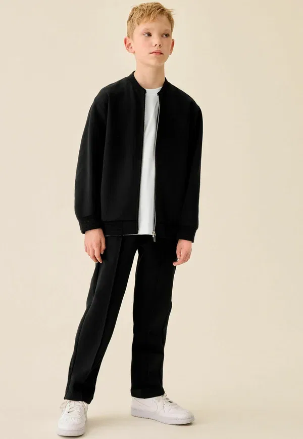 Бомбер на молнии Regular Fit Smart Bomber Jacket Next Interlock, черный