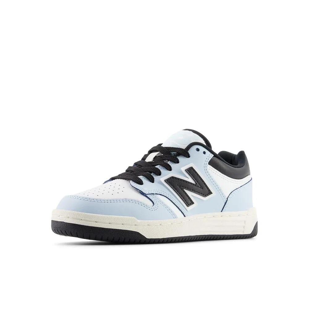 Детские кроссовки для мальчиков с цветными блоками Kids 480 V1 Lace-up Sneaker New Balance, Bright White Sky