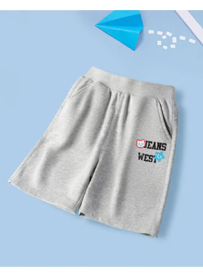 Шорты спортивные хлопковые для девочек 5-балльные Jeanswest, серый