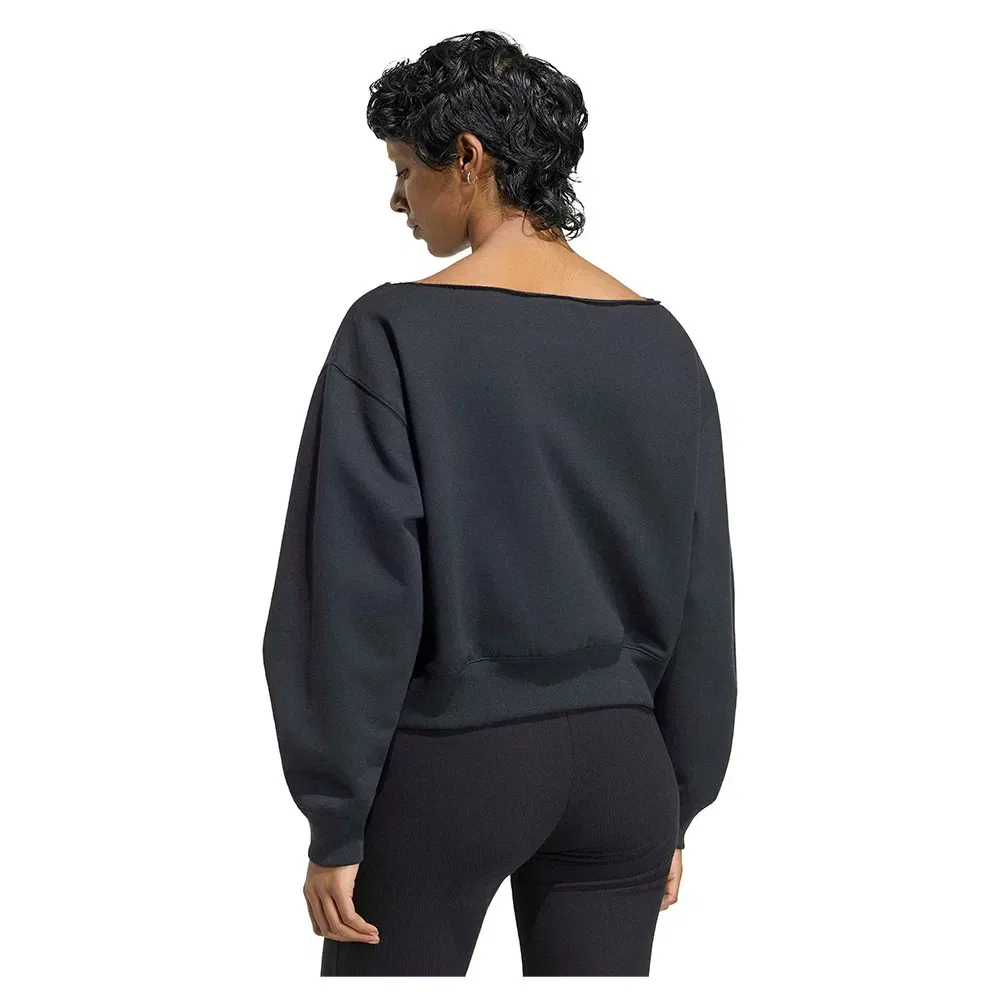 Женский свитшот из футера с лодочным вырезом Essentials Fleece Boatneck Adidas Originals, Grey — фото 2