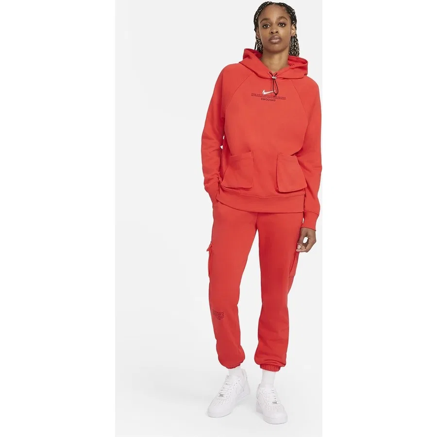 Женский свитшот с капюшоном Nike W NSW SWSH HOODIE FT CZ8896, Красный — фото 3