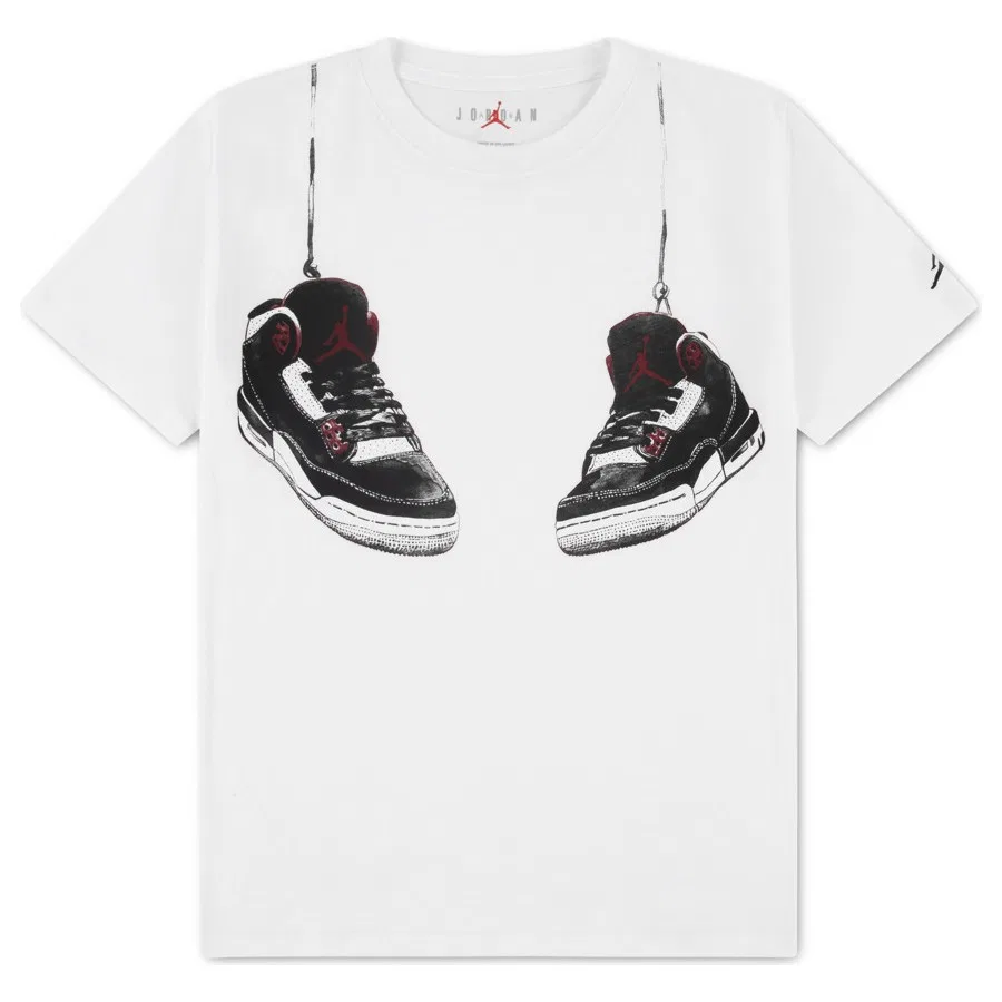 Детская футболка с принтом Jordan AJ3 Shoe Strings Nike, Белый
