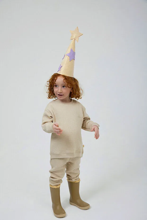 Детские свитшот для девочек стеганый Miela Kids, Beige — фото 3