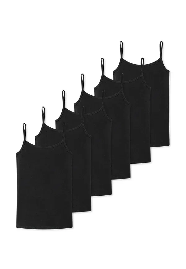Майка на тонких бретелях из хлопка 95/5 Spaghetti Top Schiesser, Schwarz, черный