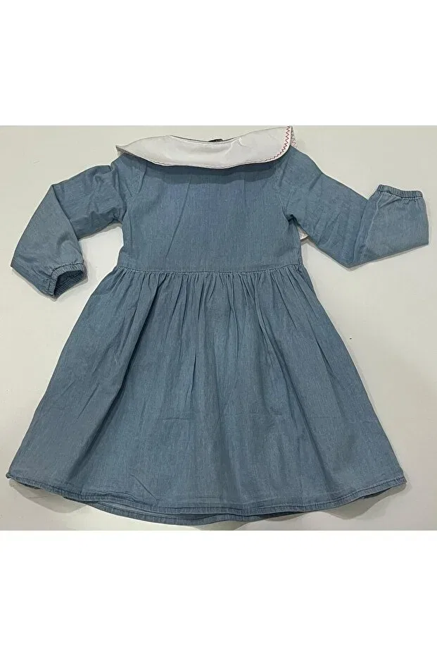 Детское хлопковое платье для девочек Butik, Light Blue — фото 2