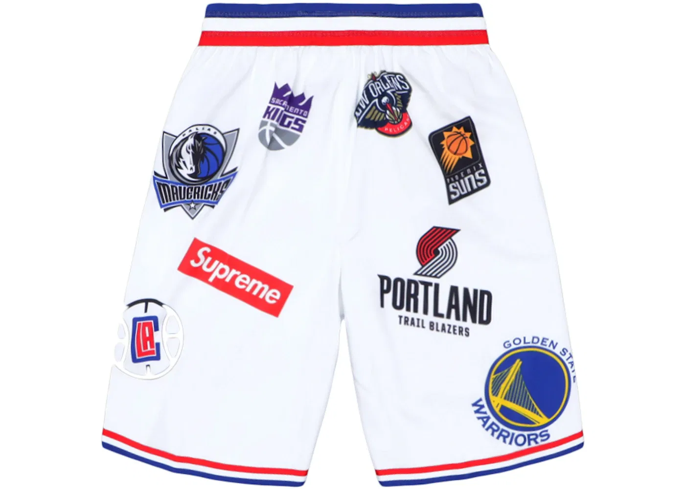 Мужские шорты с принтом Supreme Nike/NBA Teams Authentic Short, White — фото 2