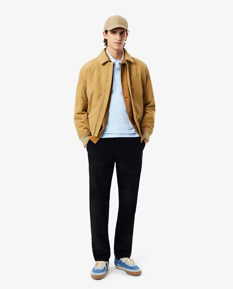 Мужское поло Lacoste с коротким рукавом, из хлопка пике, Azul Claro — фото 4