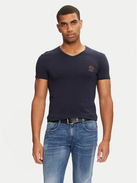 Футболка regular fit Versace, темно-синий