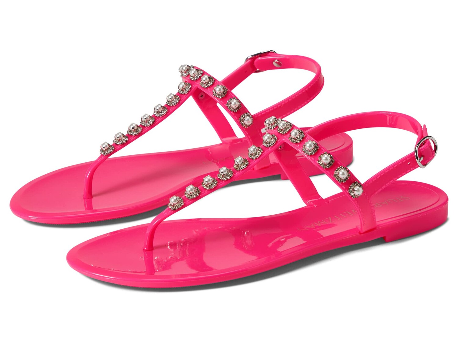 

Сандалии Stuart Weitzman, Goldie Pearl Crystal Jelly