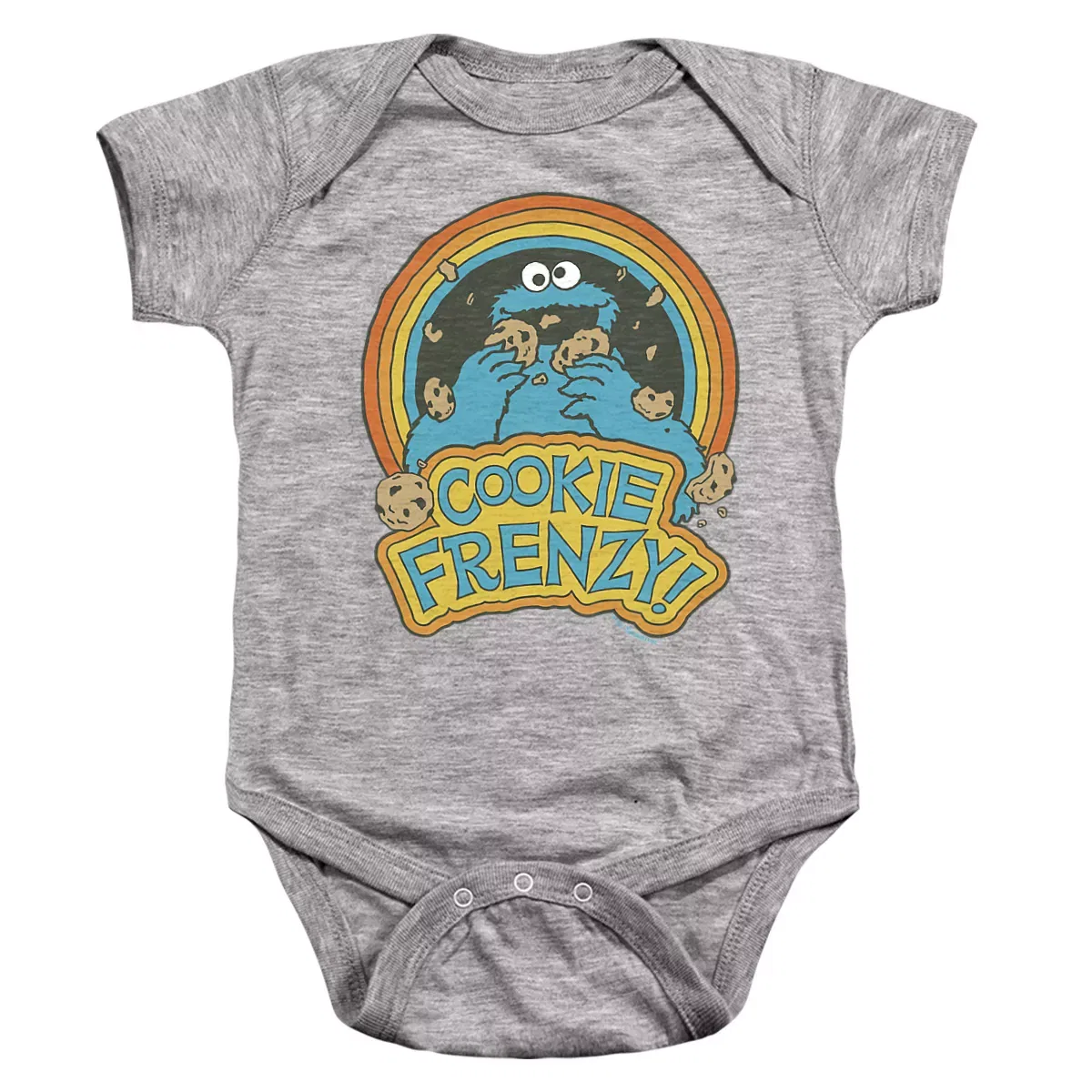 Детское боди с коротким рукавом Cookie Frenzy With Cookie Monster Sesame Street, Athletic Heather