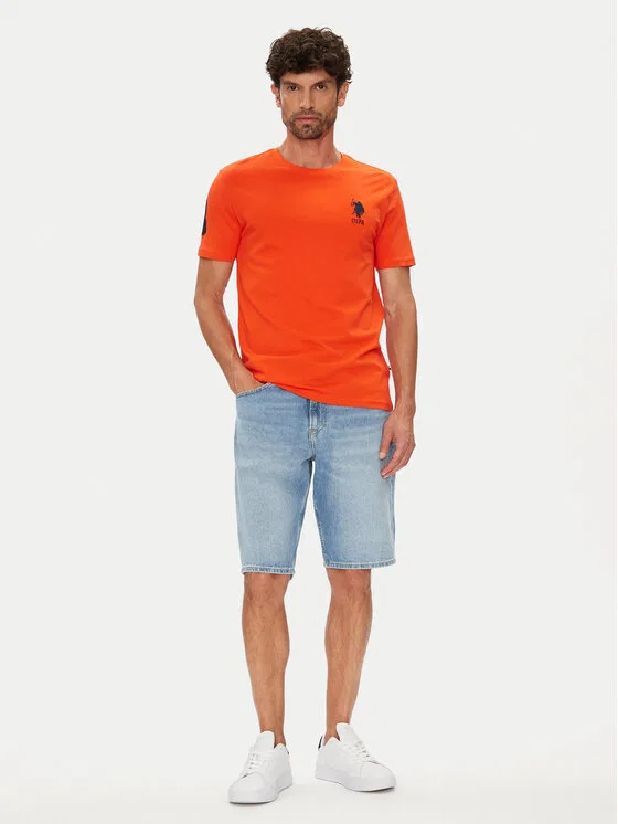Футболка slim fit U.S. Polo Assn., оранжевый — фото 2