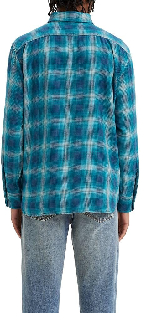 Мужская классическая рабочая рубашка Levi's с длинным рукавом, Scottie Plaid Ocean Depths — фото 2