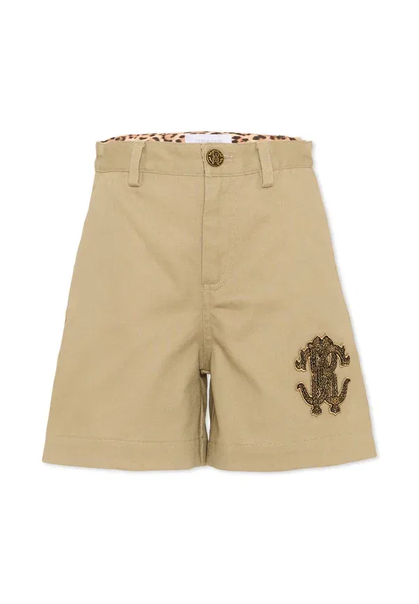 Шорты с вышивкой Shorts Roberto Cavalli Junior, Beige, бежевый