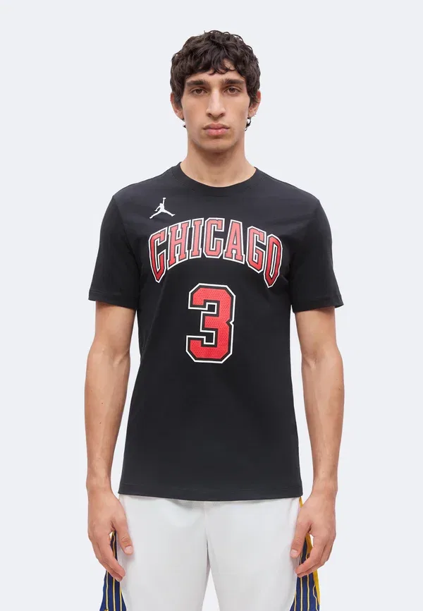 Футболка хлопковая Nba Chicago Bulls Tee Josh Giddey - Club Wear, Nike Performance, черный — фото 3
