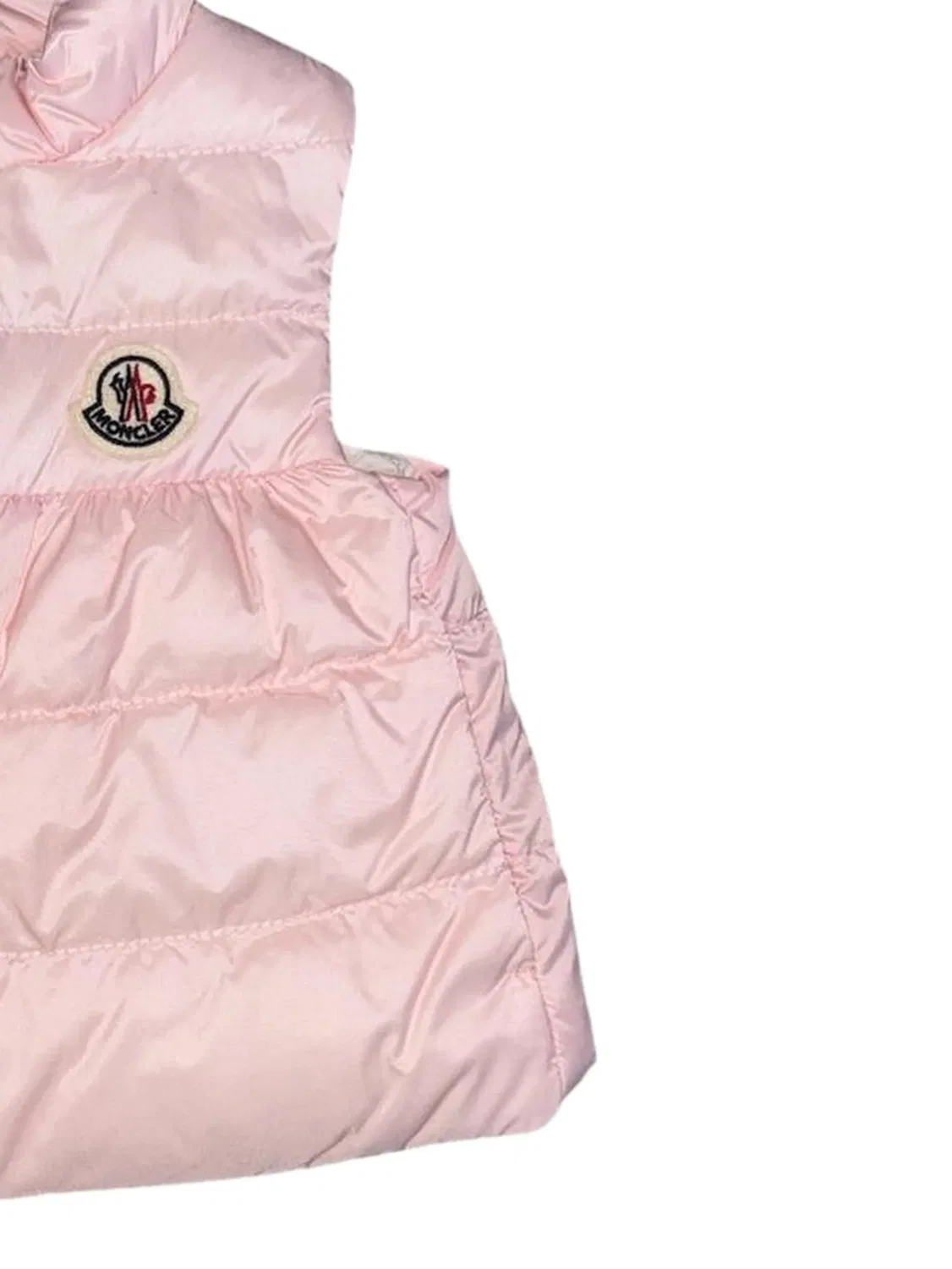 Жилет с нашивкой-логотипом Moncler Enfant, розовый — фото 2