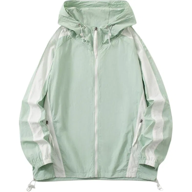 Детская ветровка с капюшоном, тонкая Sun Protection, Sugarfunk, Upgraded Light Green