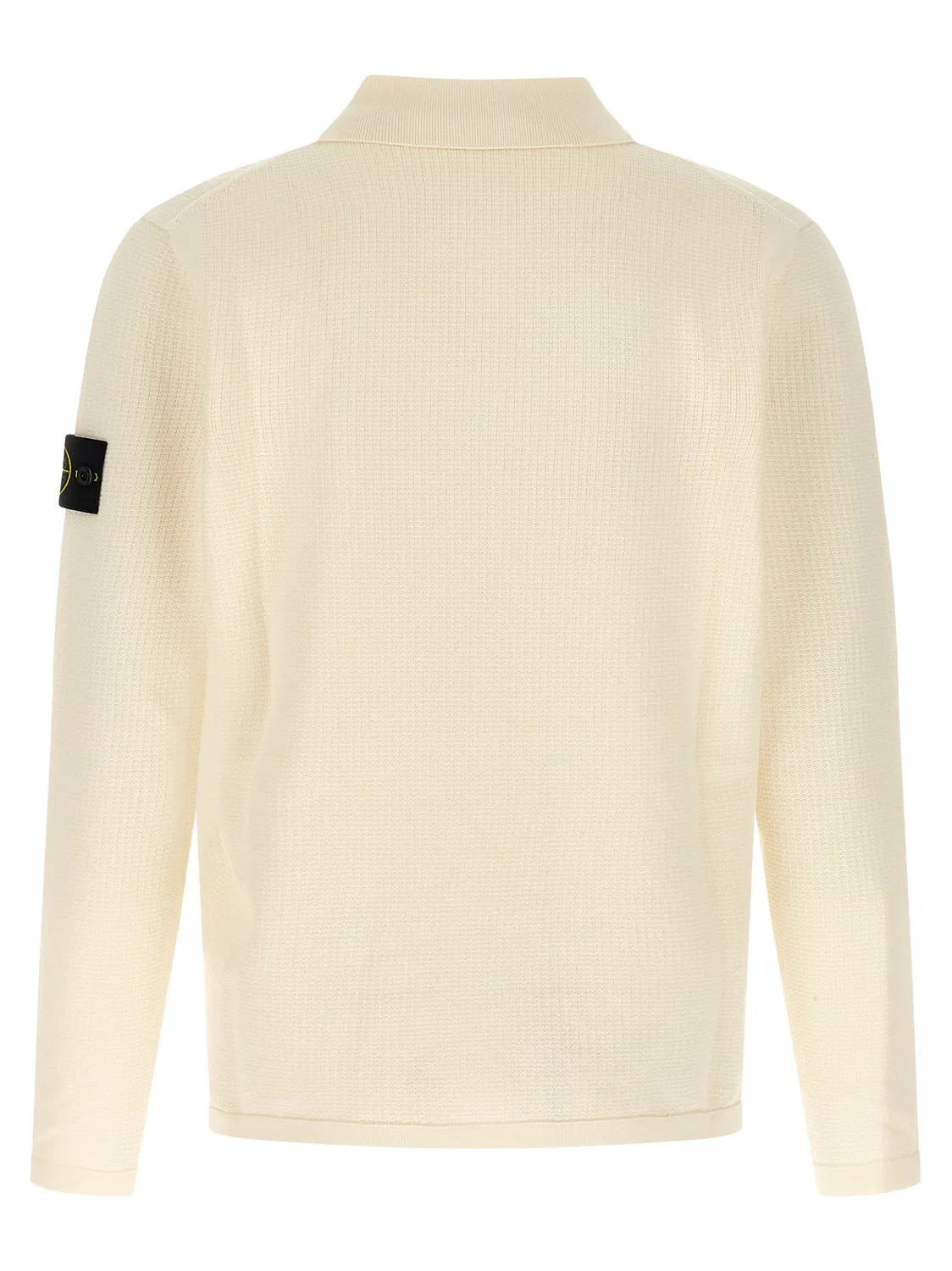 Мужское поло с длинным рукавом Beige Cotton Polo Shirt Stone Island, Beige — фото 2