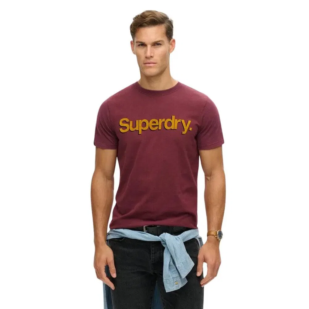Мужская хлопковая футболка Superdry Core Logo Shadow, Violett — фото 2