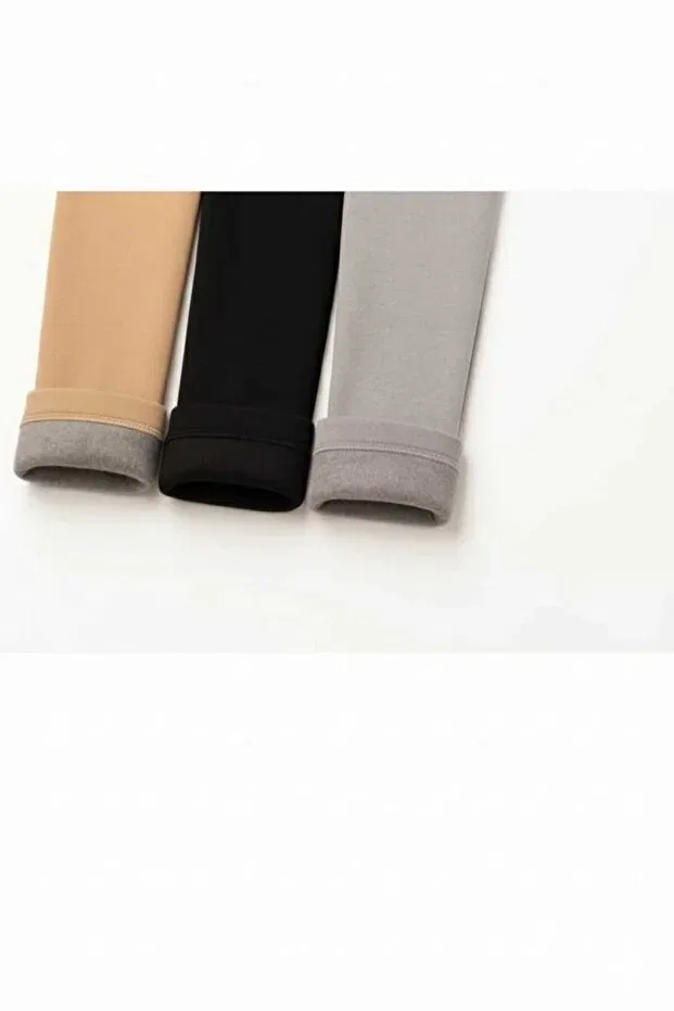 Детские леггинсы для девочек с начесом набор 4 шт Generic Brands, Black White Grey Brown — фото 3