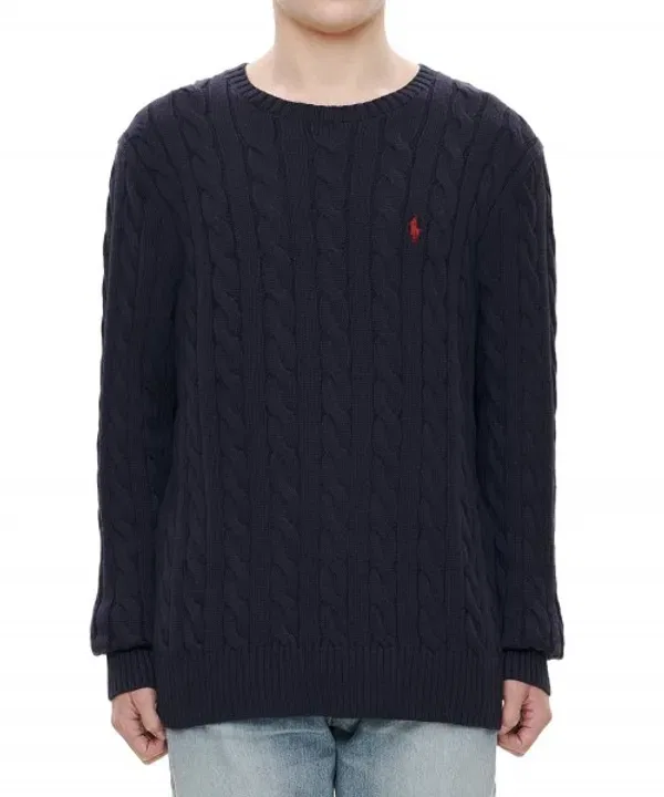 Свитер из хлопкового кабельного трикотажа, Polo Ralph Lauren, Navy — фото 3