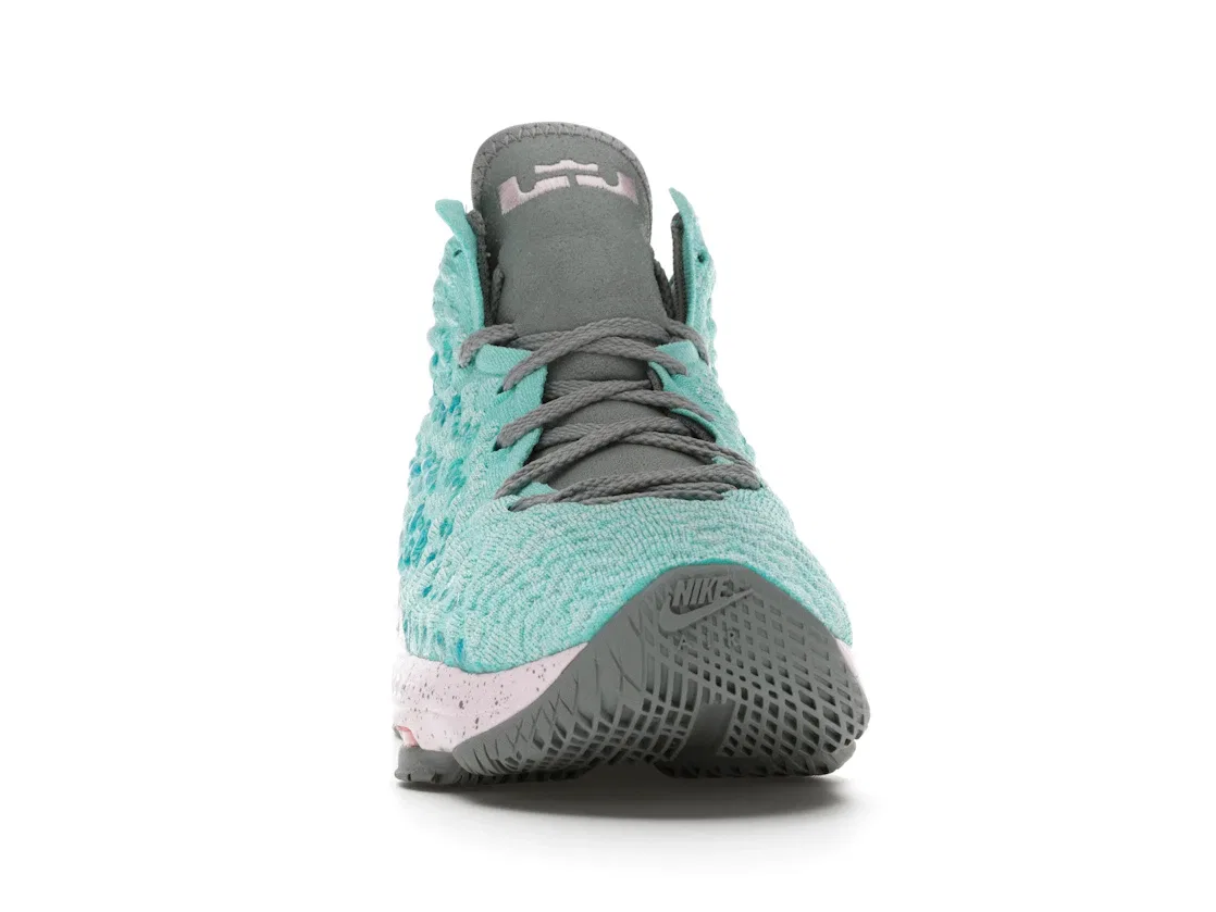 Детские кроссовки для мальчиков с амортизацией Nike LeBron 17, Light Aqua/Particle Grey — фото 2