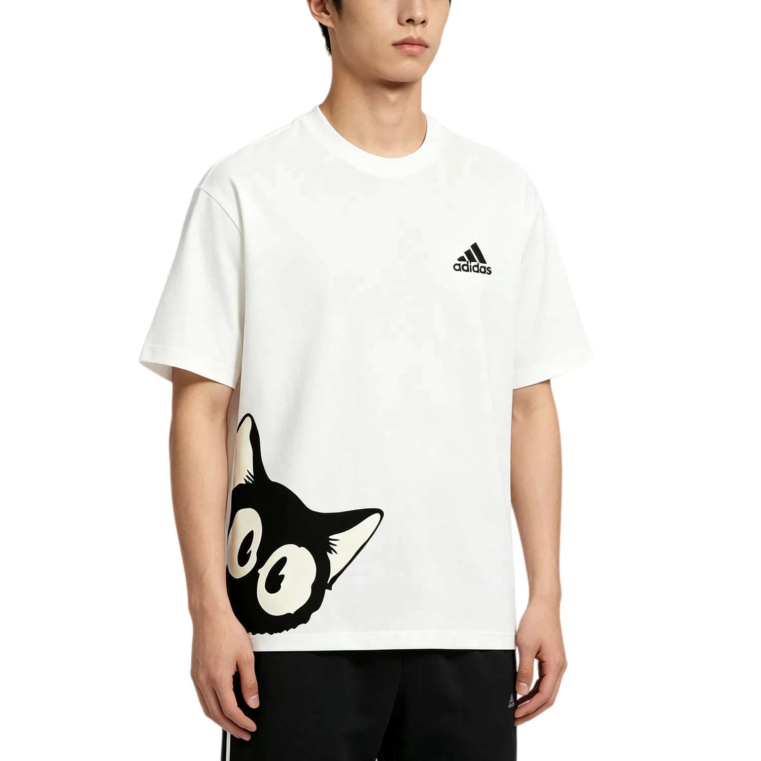 Футболка с круглым вырезом, повседневная, Adidas, Ecru — фото 4
