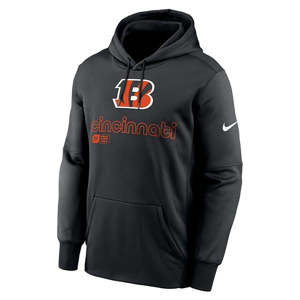 Мужская черная толстовка с капюшоном cincinnati bengals performance pullover Nike — фото 3