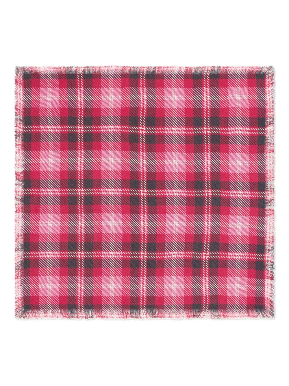 

Клетчатый шарф с бахромой Eric Bompard, красный