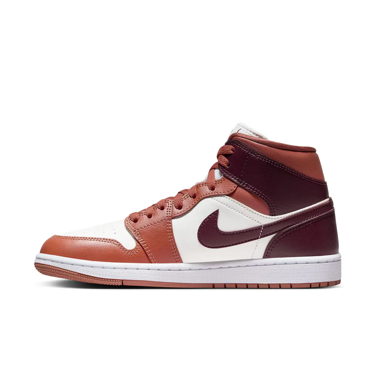 Баскетбольные кроссовки Air Jordan 1 Mid женские, красный/белый — фото 4
