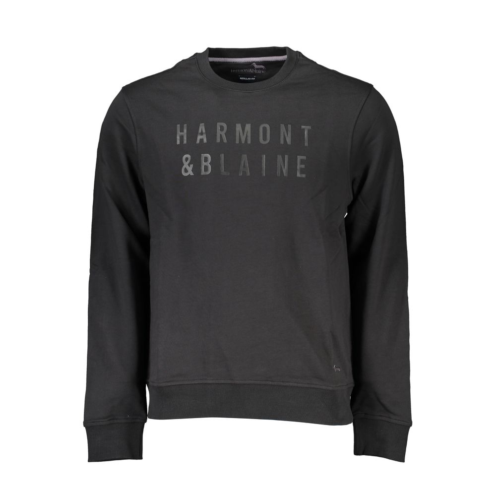 

Элегантная черная толстовка с круглым вырезом и длинными рукавами Harmont & Blaine