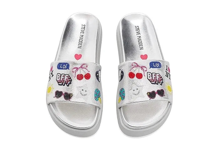 Сандалии с вышивкой Fifii Steve Madden Kids, Silver — фото 3