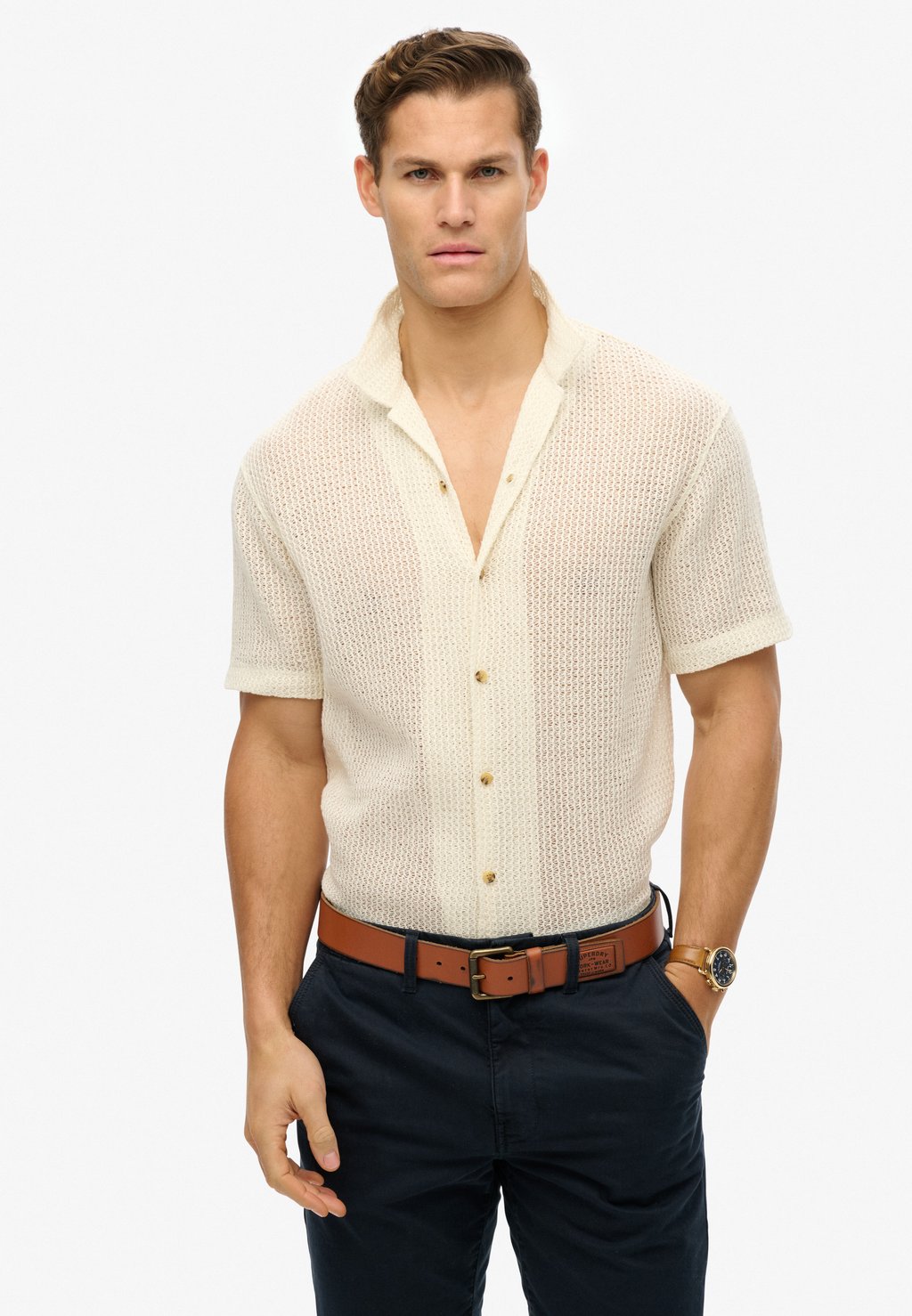 

Рубашка TEXTURE Superdry, молочный