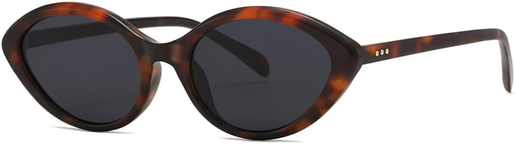 

Винтажные солнцезащитные очки в овальной оправе для женщин и мужчин, популярные дизайнерские солнцезащитные очки класса люкс в стиле панк с заклепками, очки с защитой от УФ-излучения UV400 SZVVBKK, Leopard Black