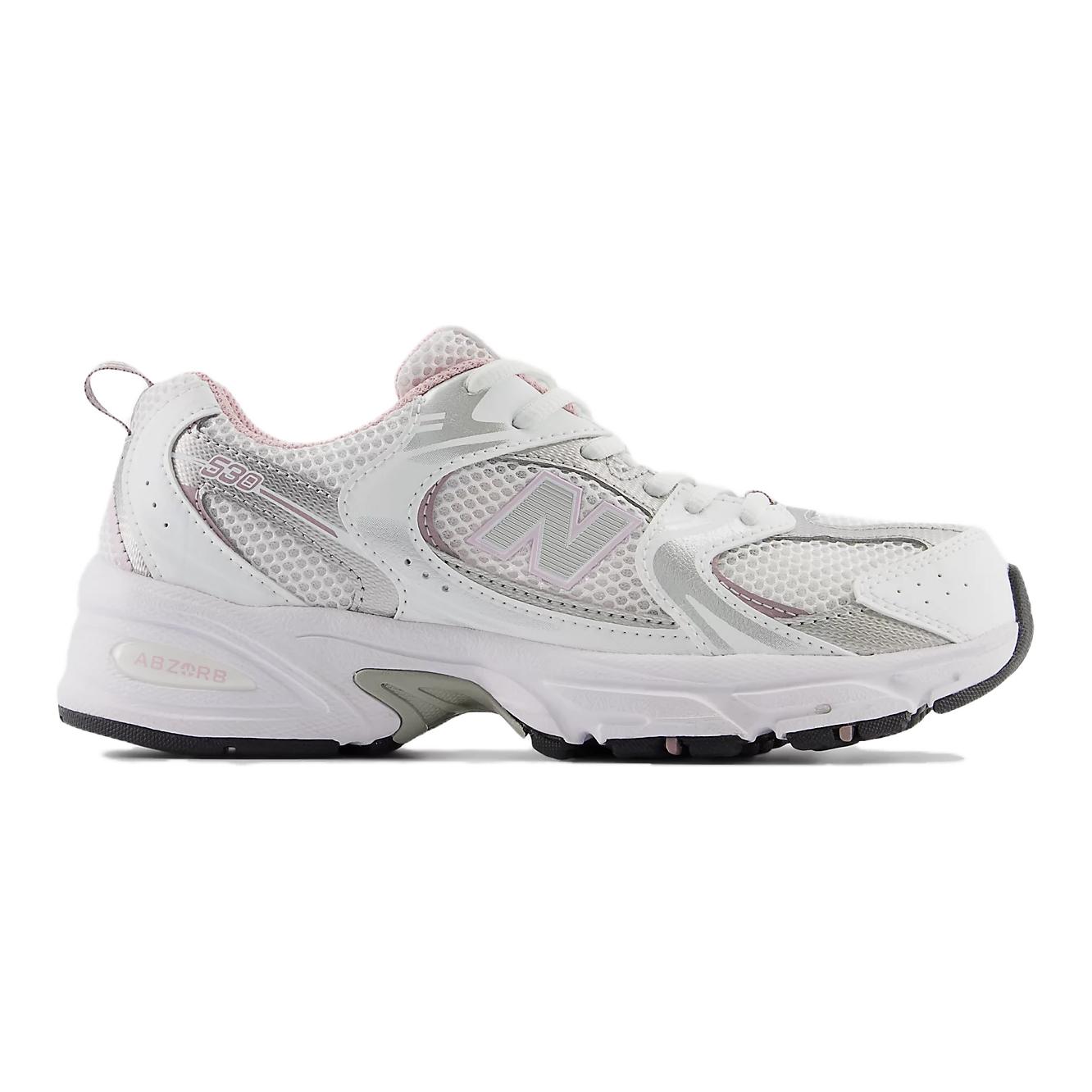 New Balance Детские кроссовки NB 530 Low Top, белые, розовые — фото 2