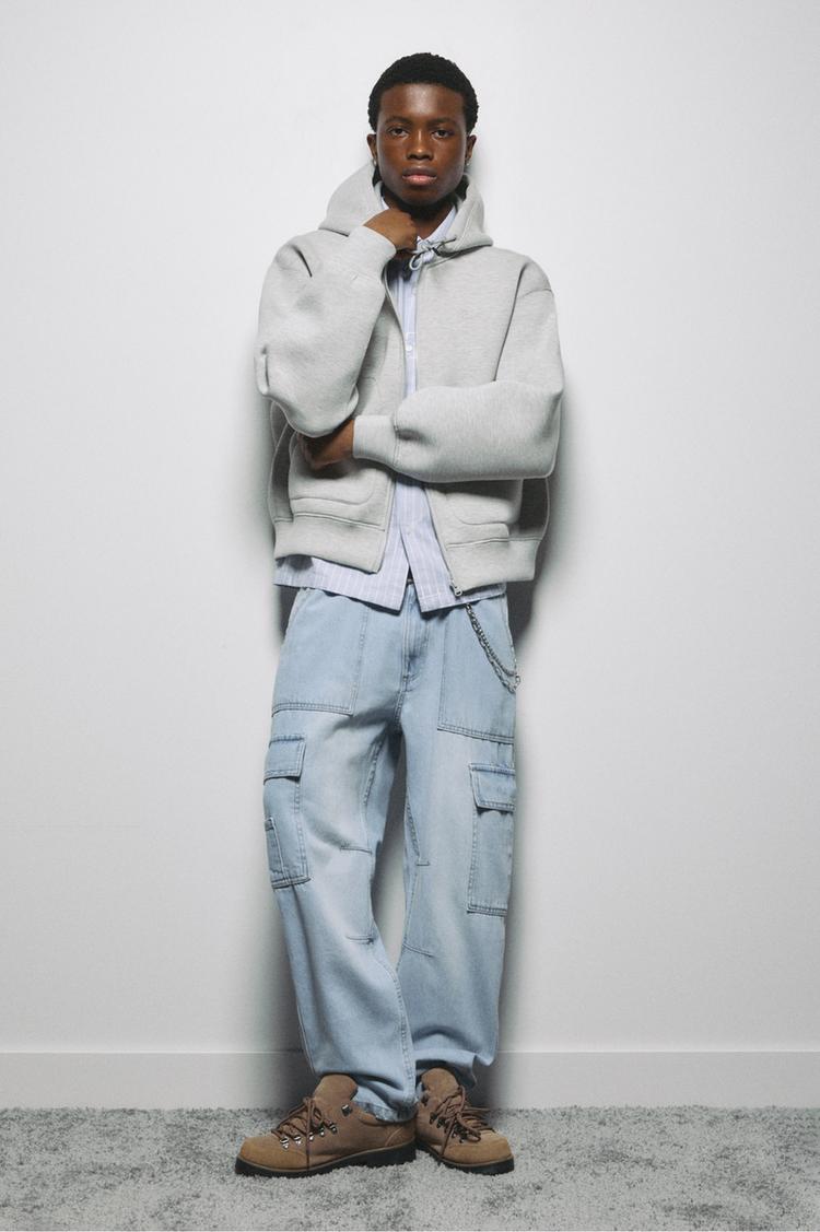 

Джинсы-Карго прямого покроя Pull And Bear, индиго