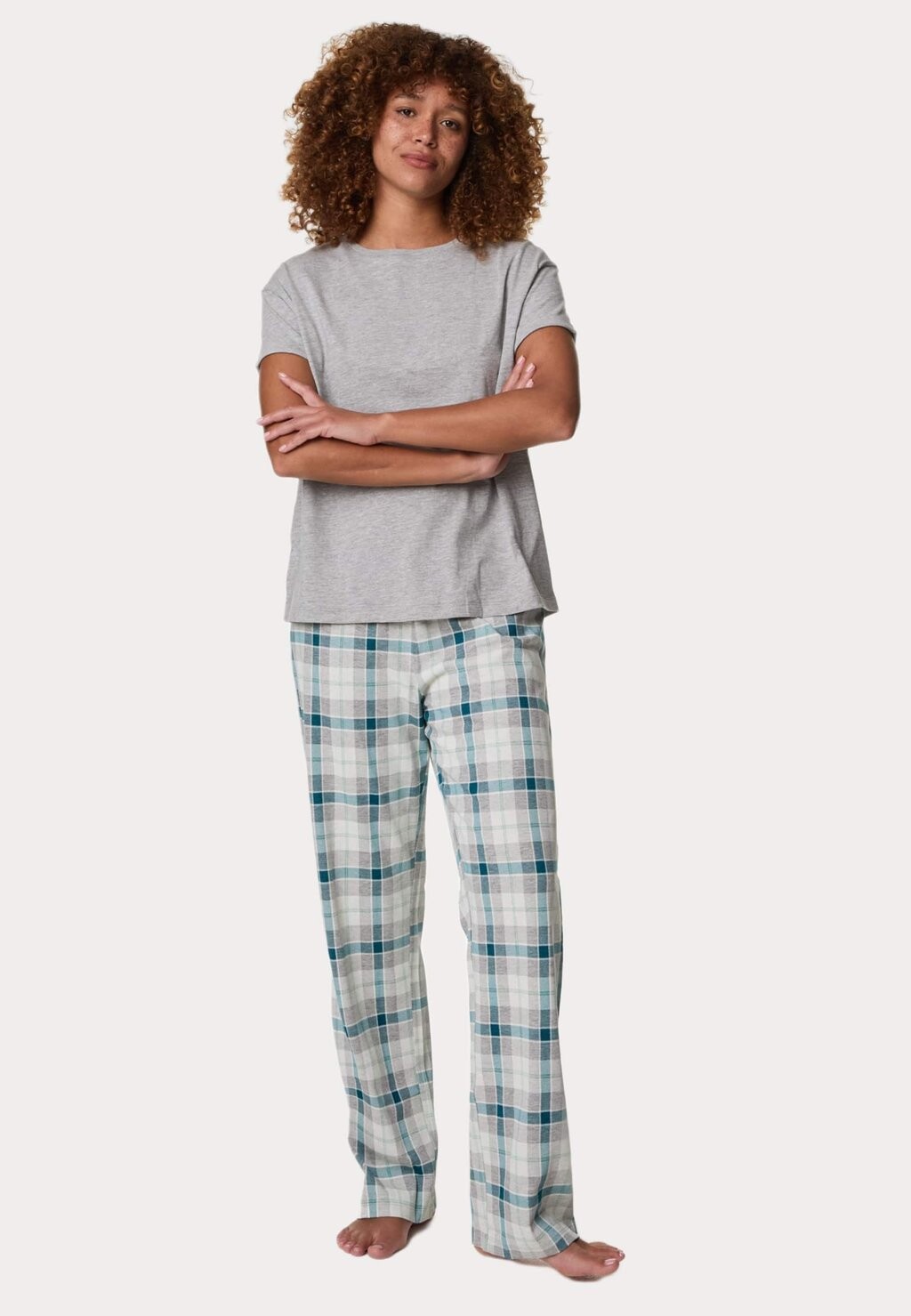 

Пижамный комплект Pure Cotton Print Marks & Spencer, цвет Mottled Grey